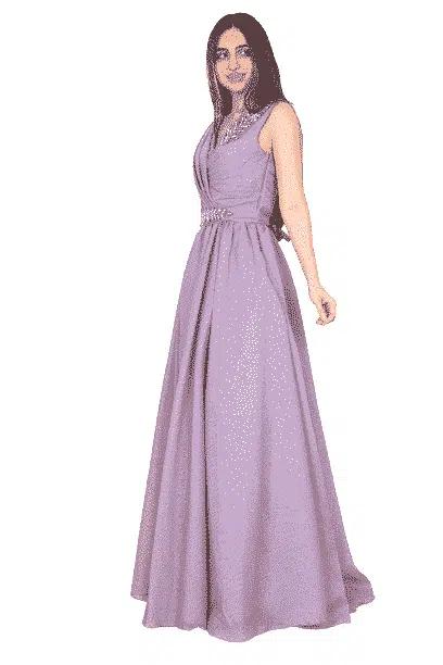 فستان سهرة انيق صدر لف