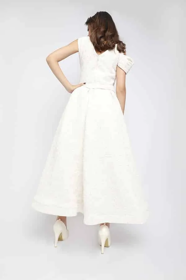 ⁦فستان ميدي من خامة الجاكر⁩ - الصورة ⁦3⁩