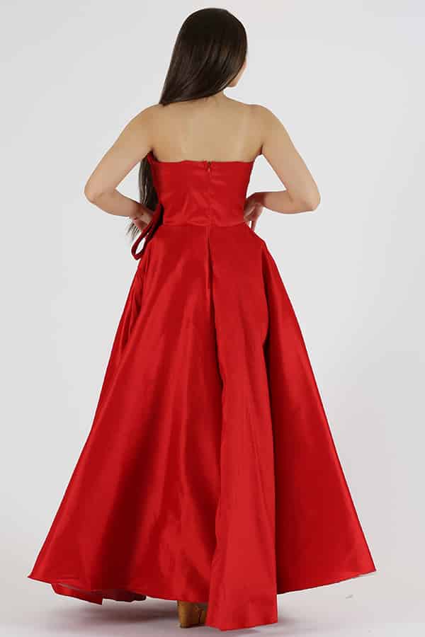 فستان توب سهرة احمر