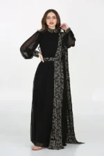 ⁦جلابية للعيد انيقة بشال جانبي⁩ - الصورة ⁦2⁩