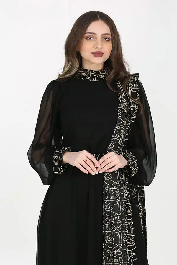 جلابية للعيد انيقة بشال جانبي