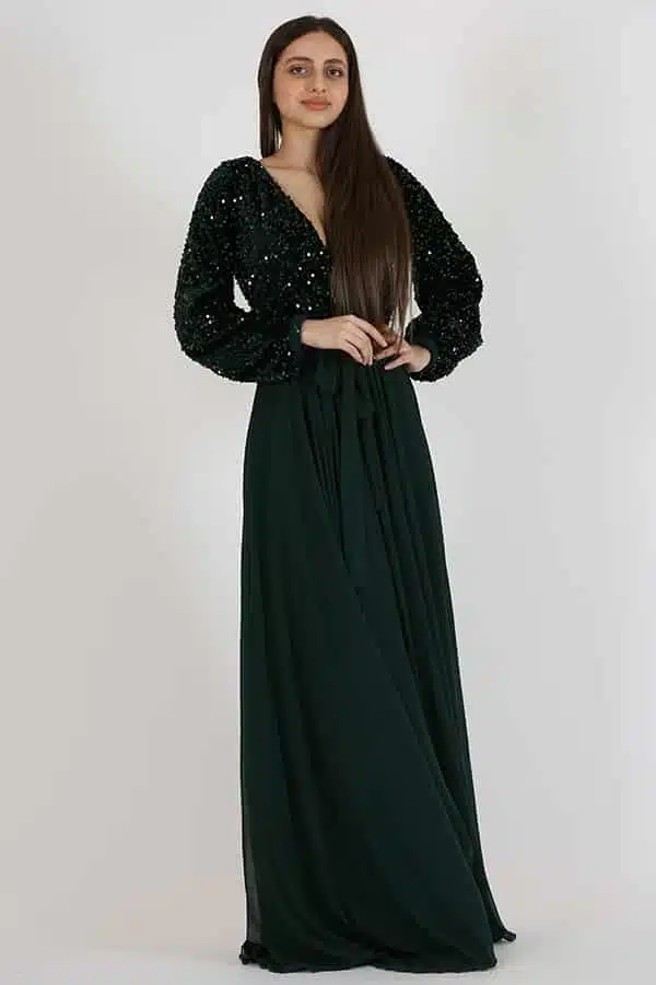 جلابية رمضانية فخمة بأكمام مفتوحة