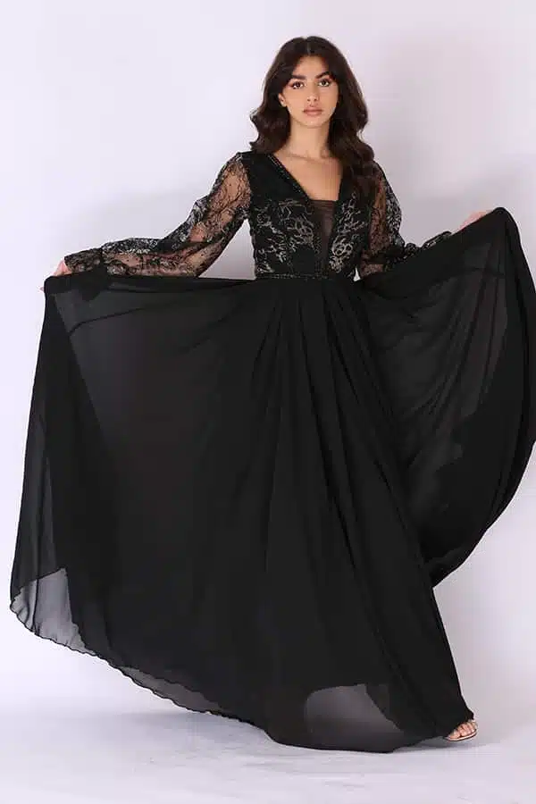9Q7A3063.Jpg فستان طويل شيفون ناعم