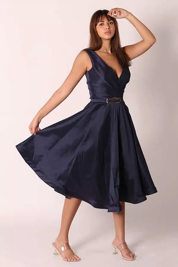 فستان سهرة كحلي قصير شانتون