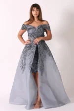 فستان سهرة بتنورة طويل