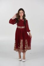 فستان بناتي شيفون بكلفة هندية