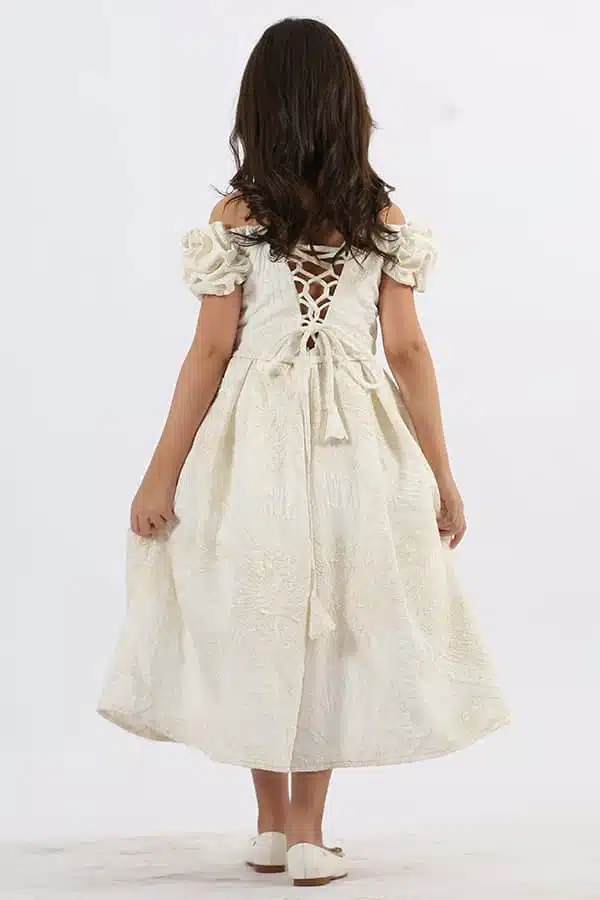 فستان بناتي سهرة أبيض