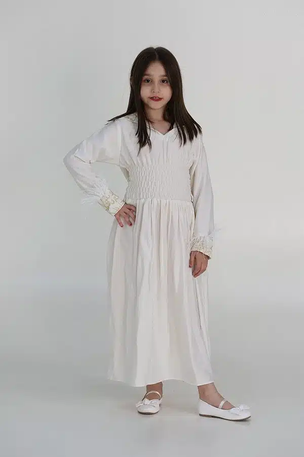 جلابية بناتي مزموم الخصر