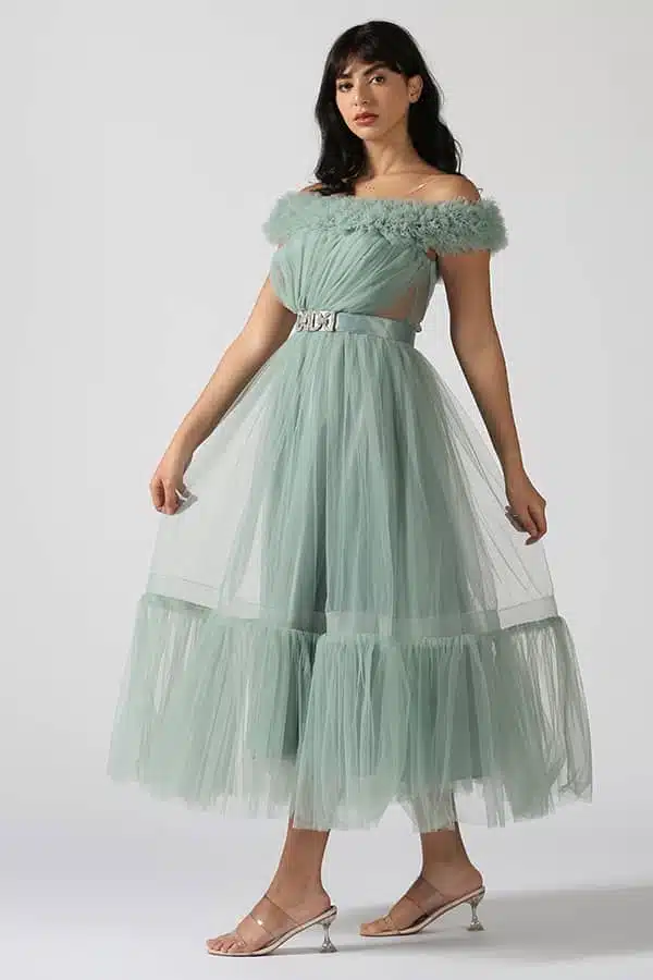 فستان احمر سهرة فخم