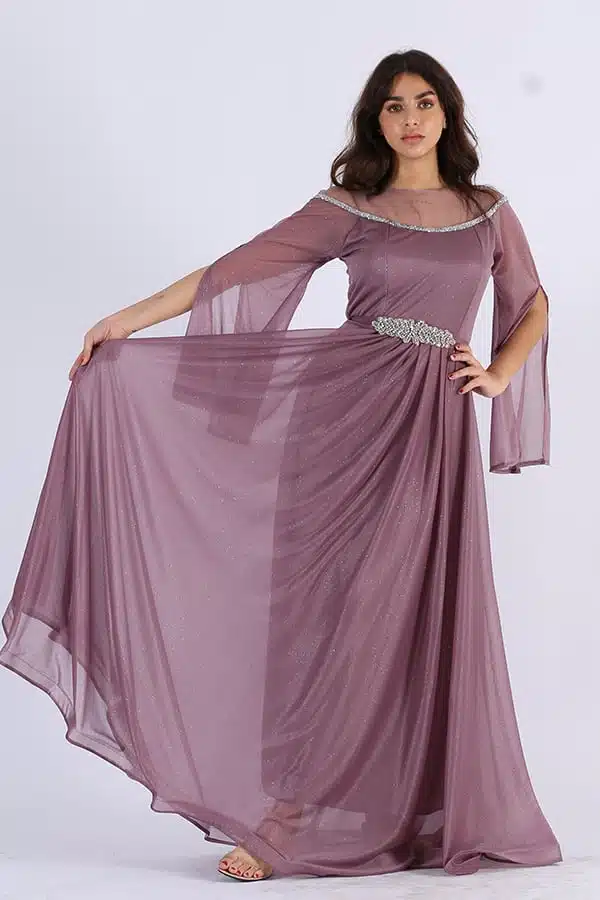 فستان طويل سهرة ناعم