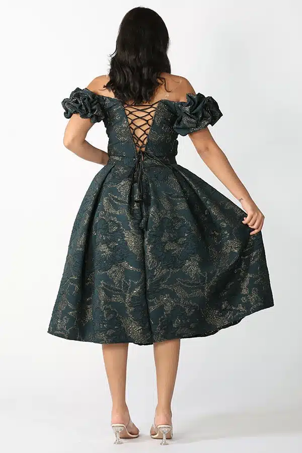 فستان ميدي سهرة تصميم فرنسي