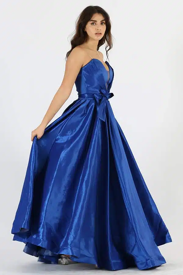 فستان سهرة أزرق توب فخم