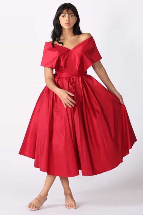 فستان قصير احمر