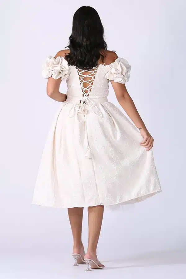 فستان ميدي سهرة تصميم فرنسي