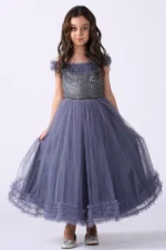 فستان بناتي تل ناعم