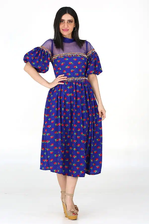 جلابية شالكي ميدي بأكمام نص