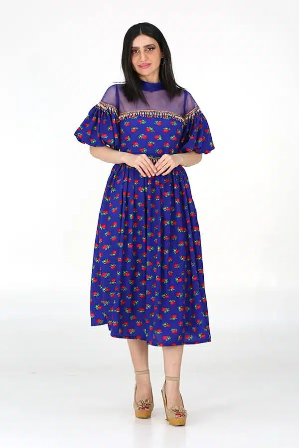 جلابية شالكي ميدي بأكمام نص