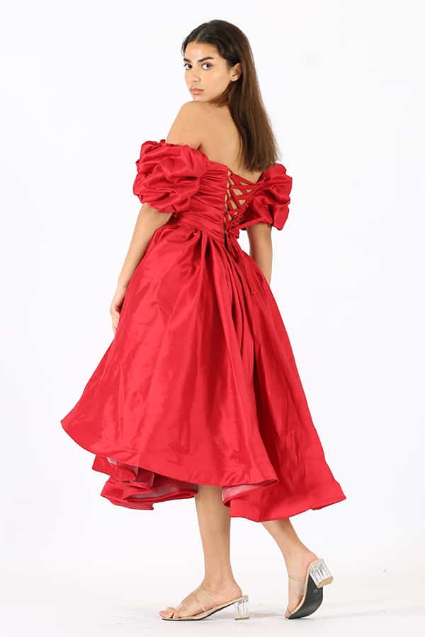 فستان ميدي احمر شانتون