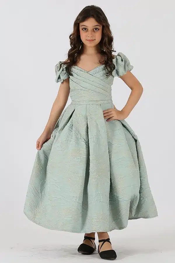 فستان بناتي سهرة أبيض