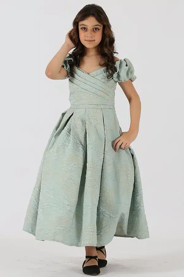 فستان بناتي سهرة أبيض