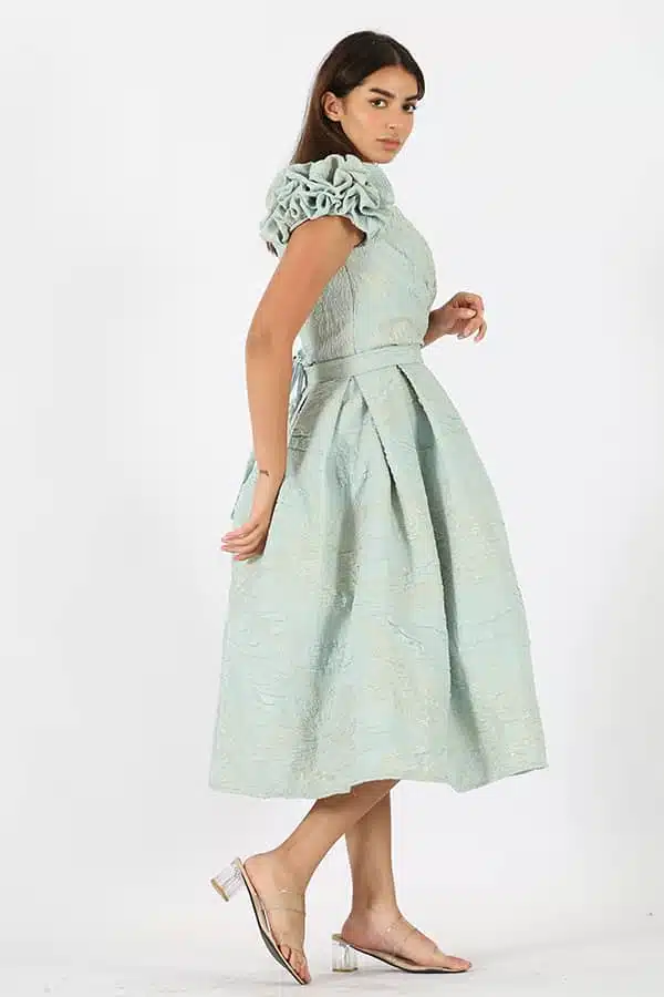 فستان ميدي سهرة تصميم فرنسي