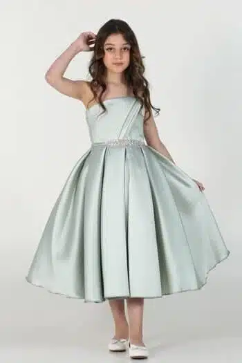 فستان بناتي قصير بدون أكمام سهرة