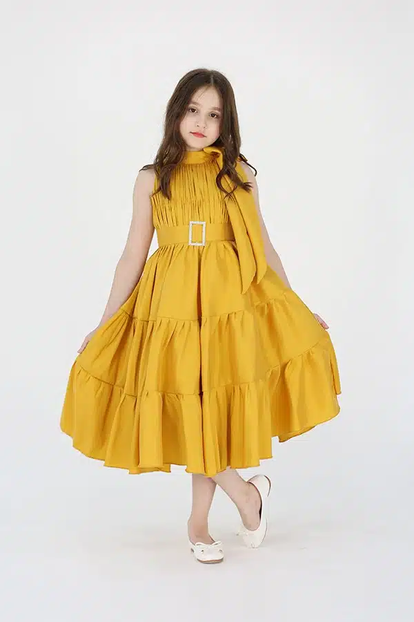 فستان بناتي سهرة فونكة في الكتف