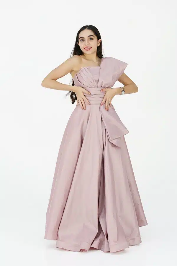 فستان طويل من خامة التفتا شانتون فستان طويل من خامة التفتا شانتون