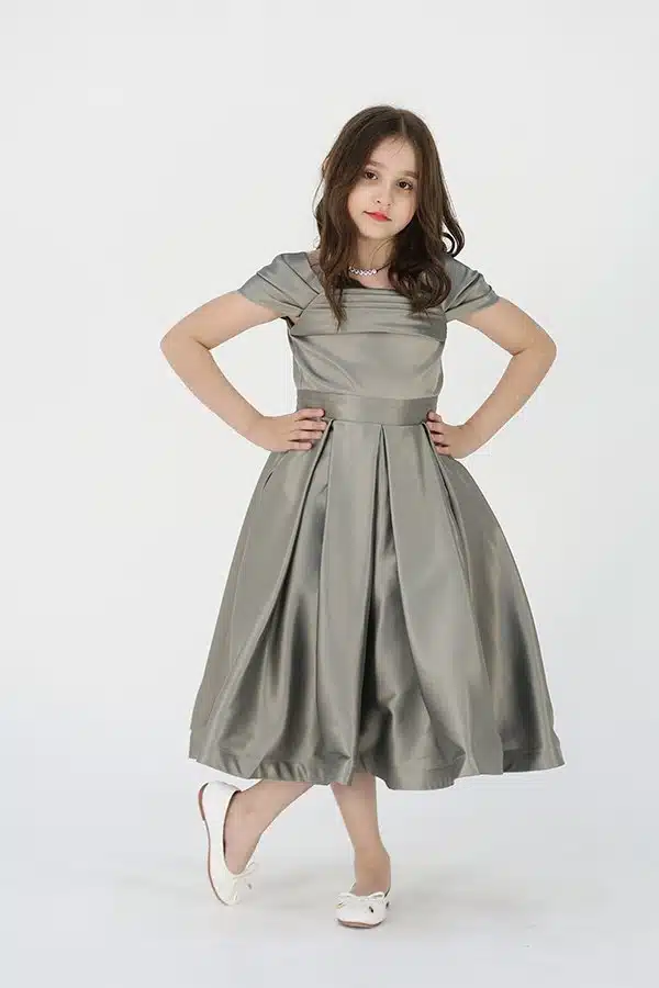 فستان بناتي سهرة فخم بأكمام اوف شولدر