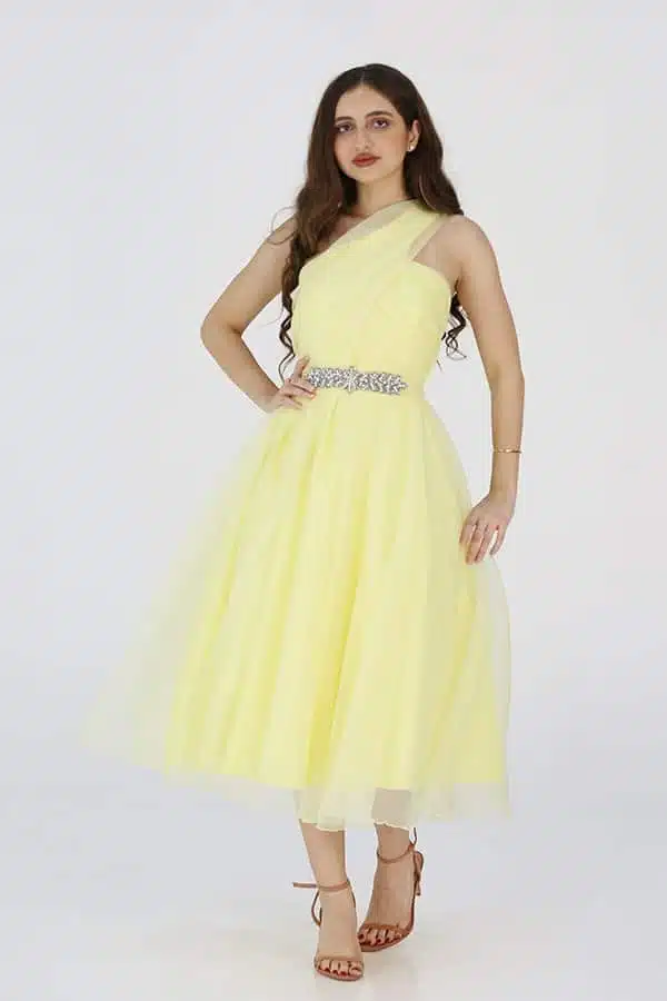 فستان اصفر روماني