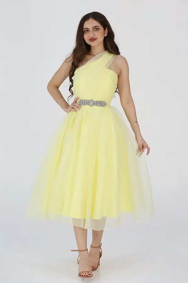 فستان اصفر روماني
