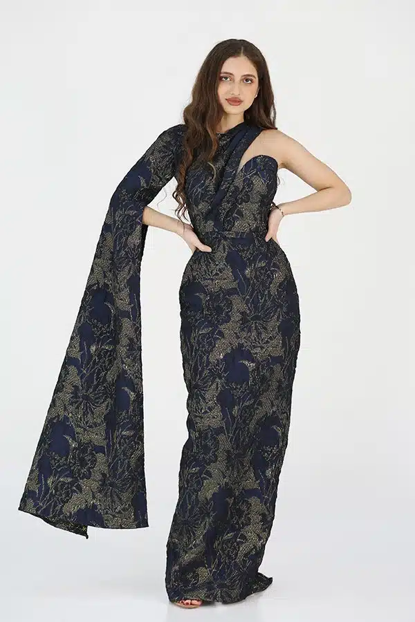 ⁦فستان طويل انيق من خامة الجاكر⁩ - الصورة ⁦4⁩