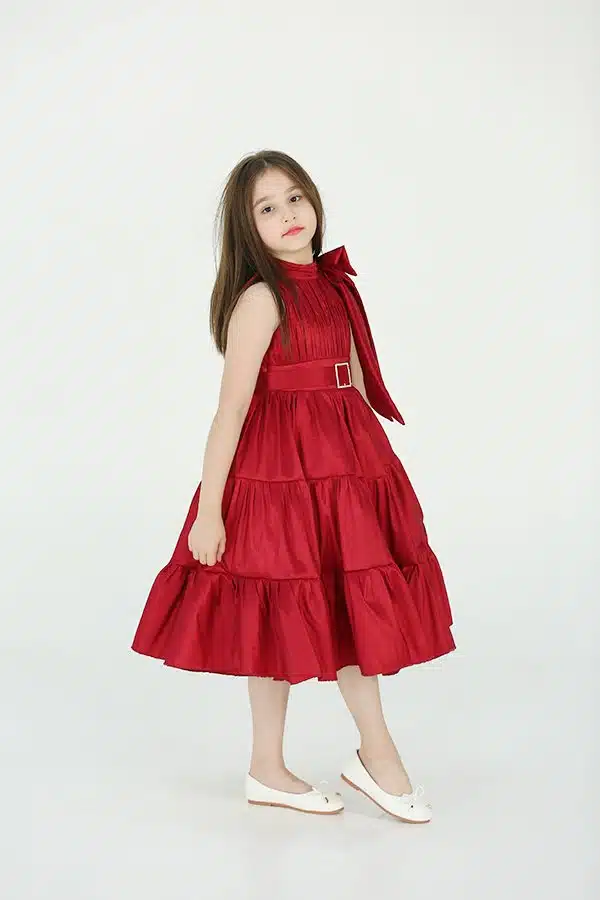 فستان بناتي سهرة فونكة في الكتف