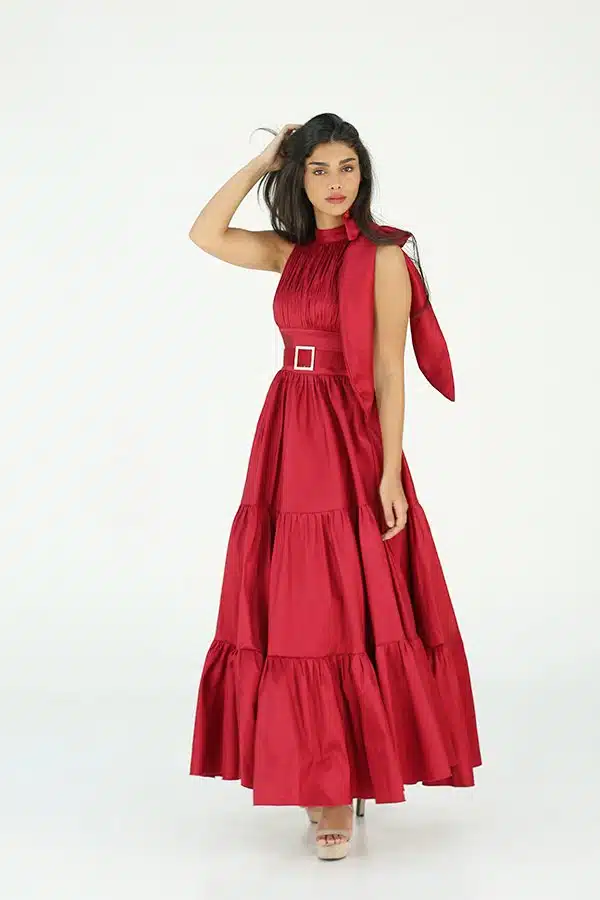 فستان سهرة فونكة في الكتف