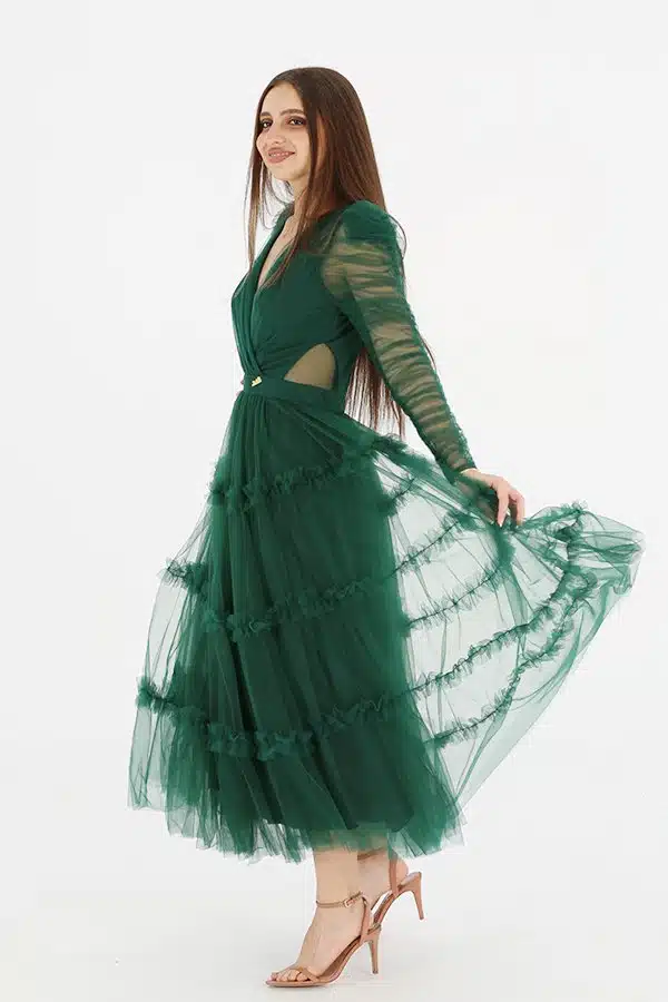 فستان ميدي تل طبقات