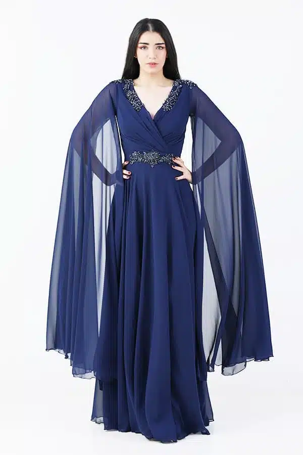 فستان سهرة أكمام طويلة فخمة