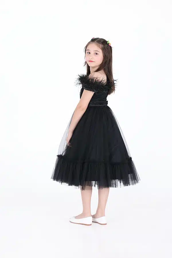 فستان بناتي أكمام اوف شولدر