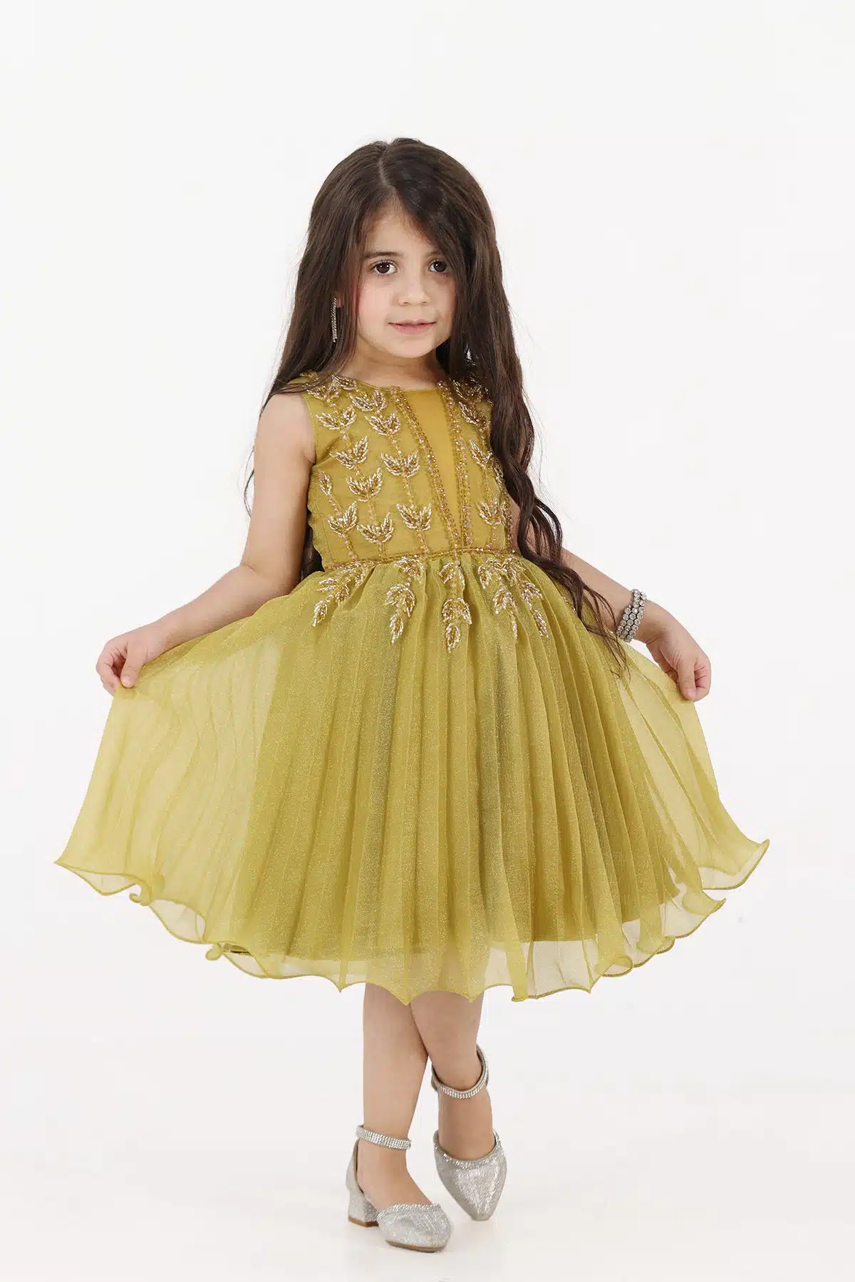 فستان بناتي كموني مطرز