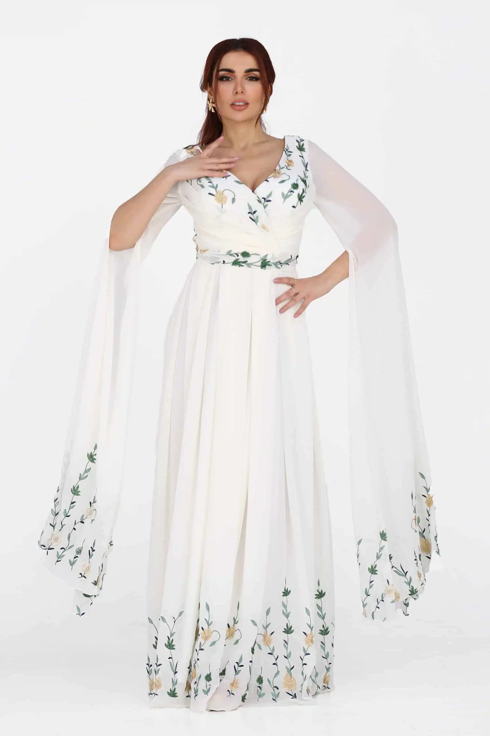 فستان العيد شيفون بأكمام مناديل