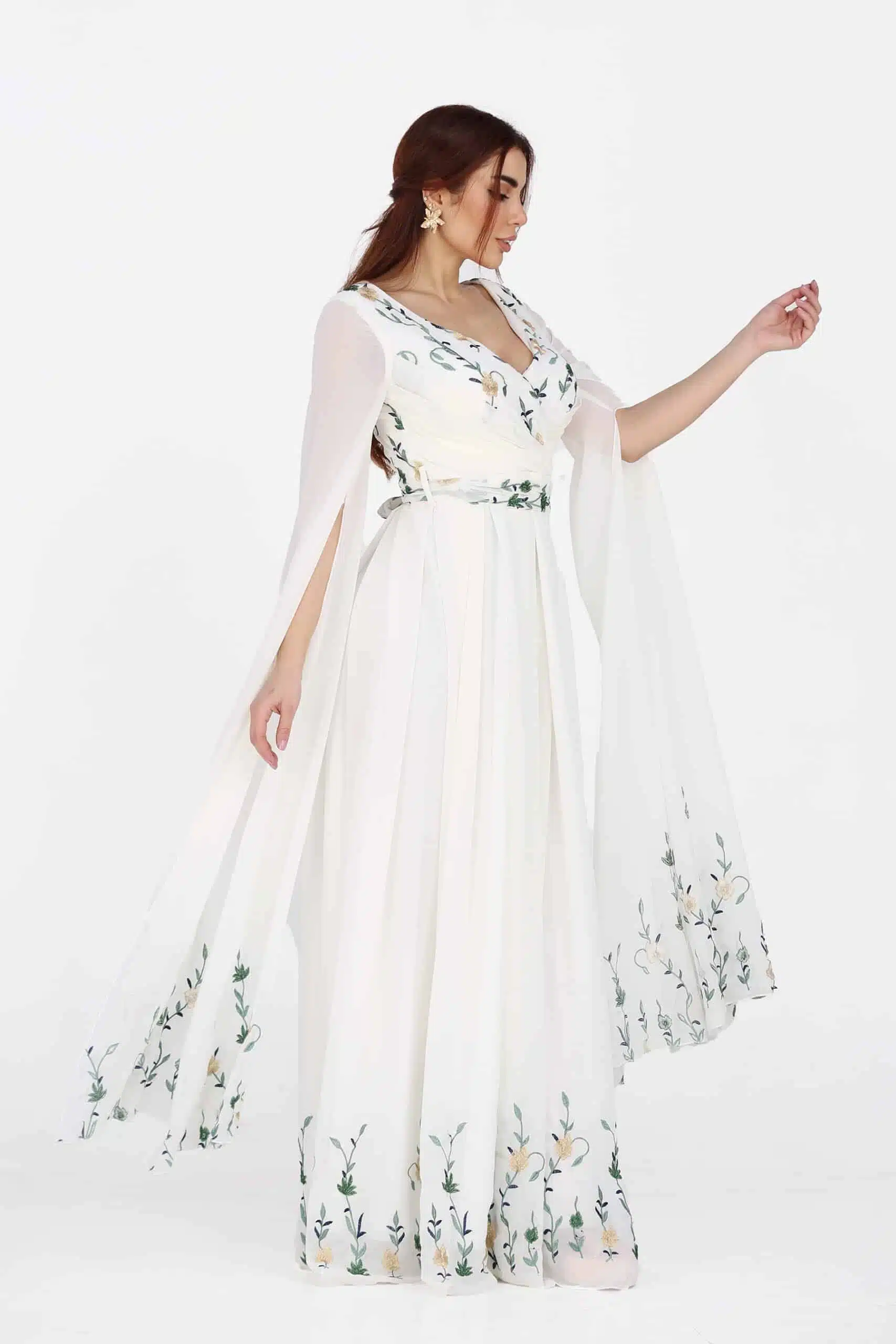 ⁦فستان العيد شيفون بأكمام مناديل⁩ - الصورة ⁦2⁩