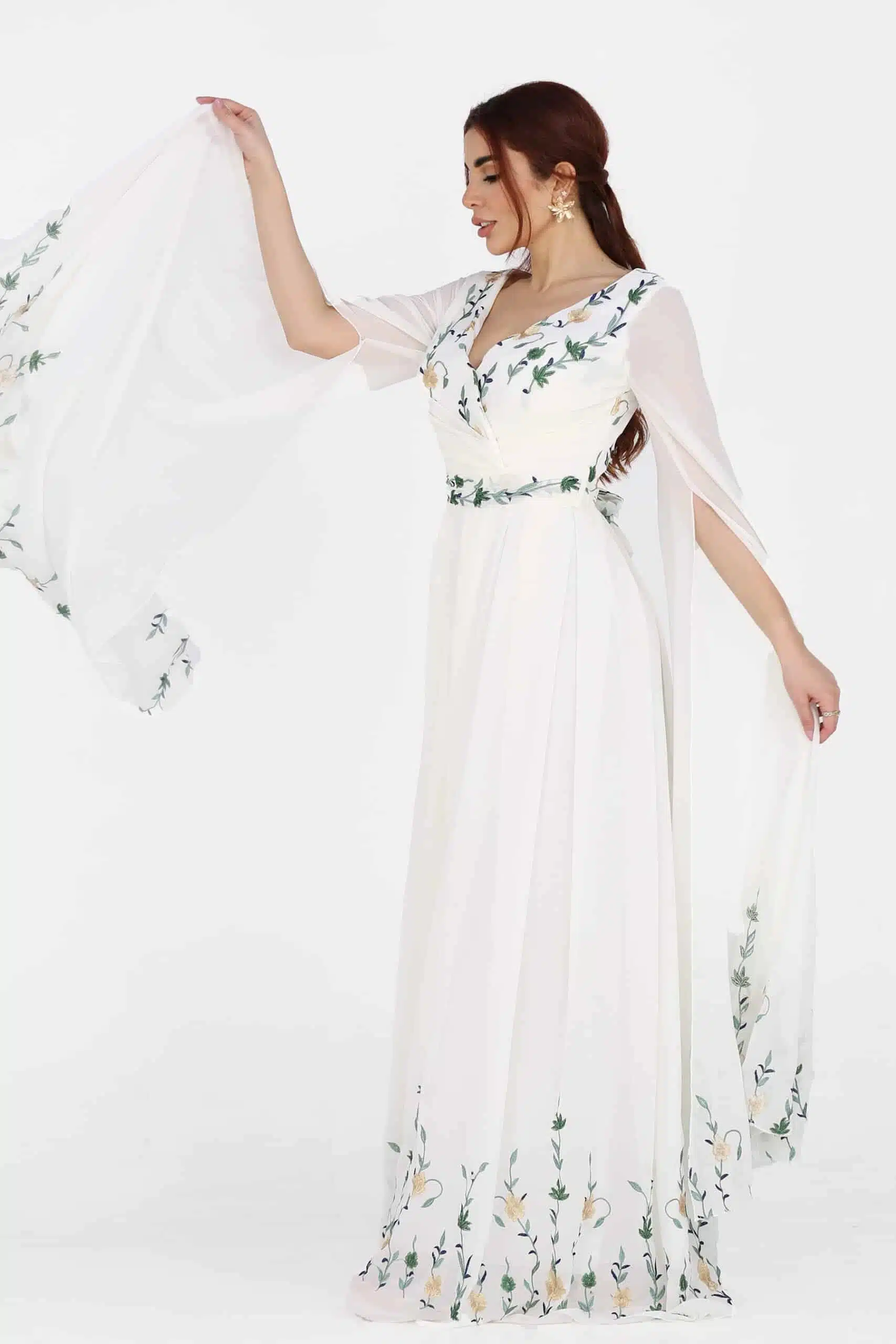 ⁦فستان العيد شيفون بأكمام مناديل⁩ - الصورة ⁦3⁩