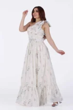 فستان ناعم للعيد كتف واحد