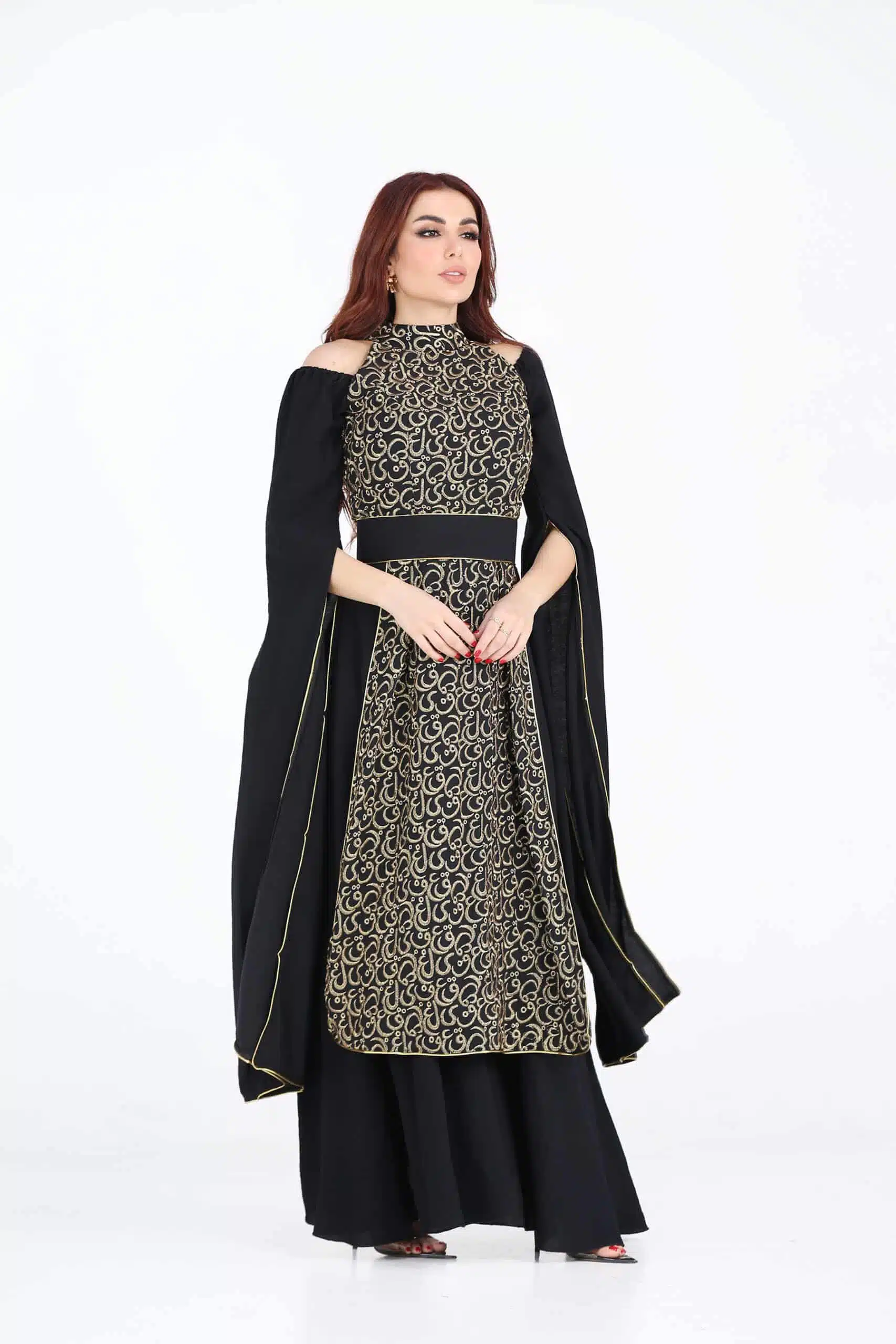 ⁦جلابية رمضان كويتي مطرزه بحروف عربية⁩ - الصورة ⁦3⁩