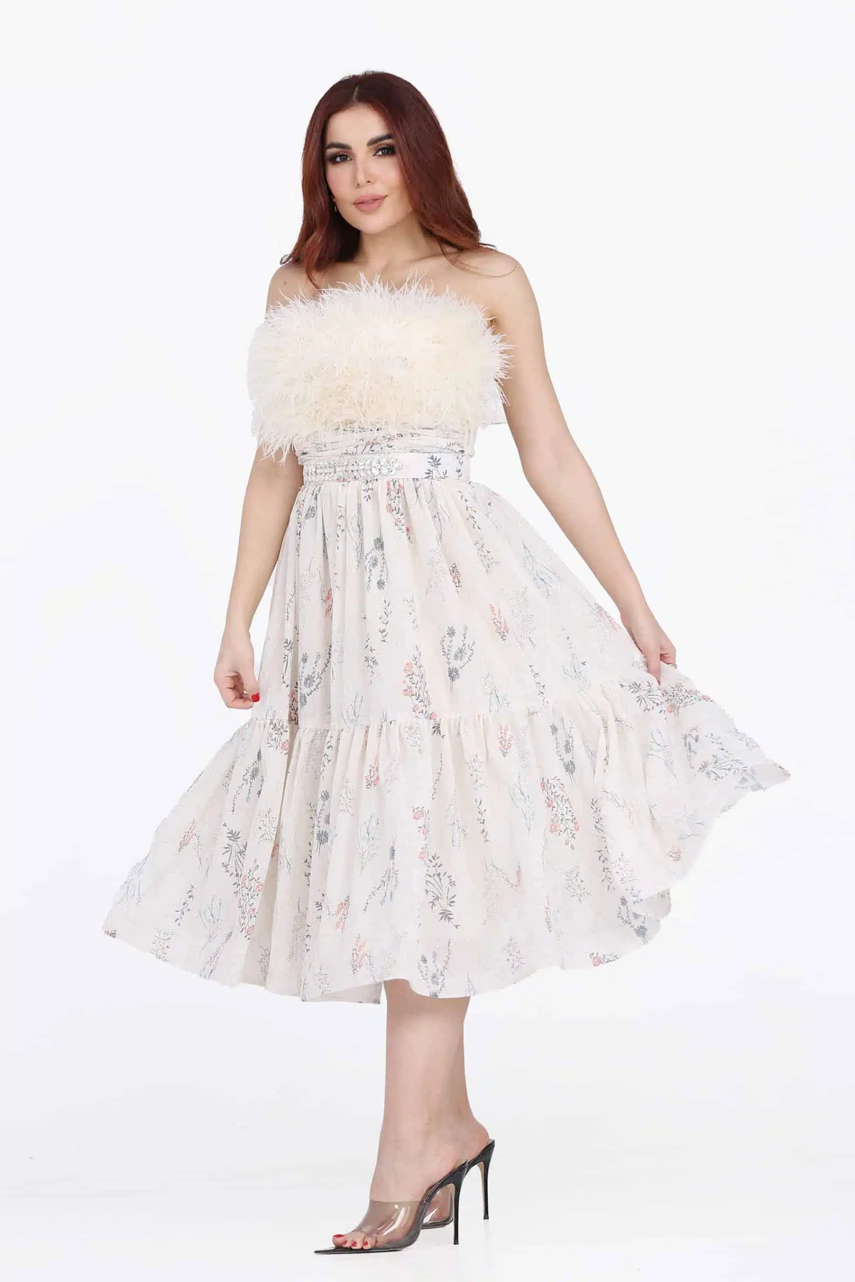 فستان ميدي بريش بالصدر