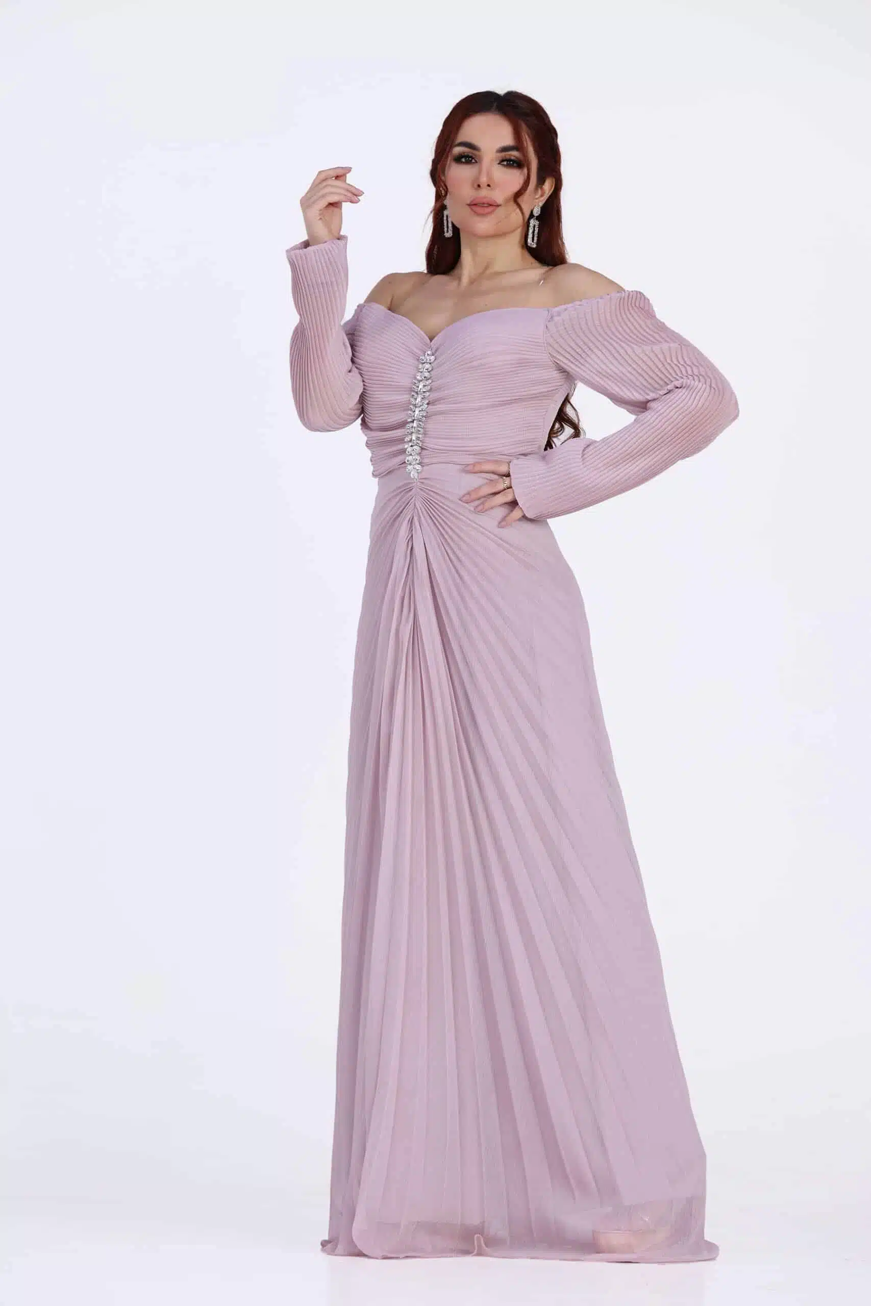 فستان سهرة كلاسيكي بليسية