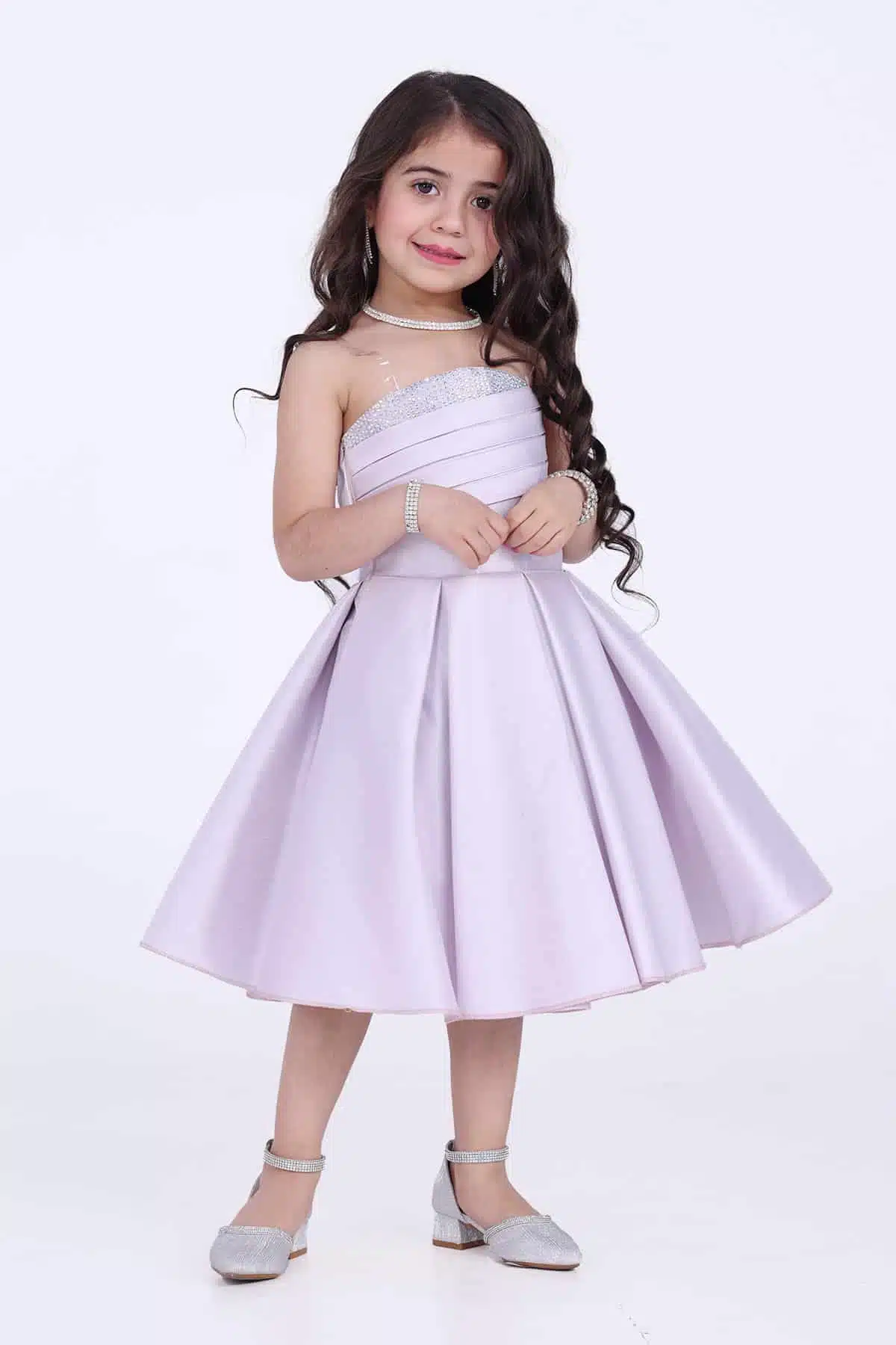 فستان بناتي تب بكسرات انيقة