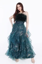 فستان سهرة تب بريش