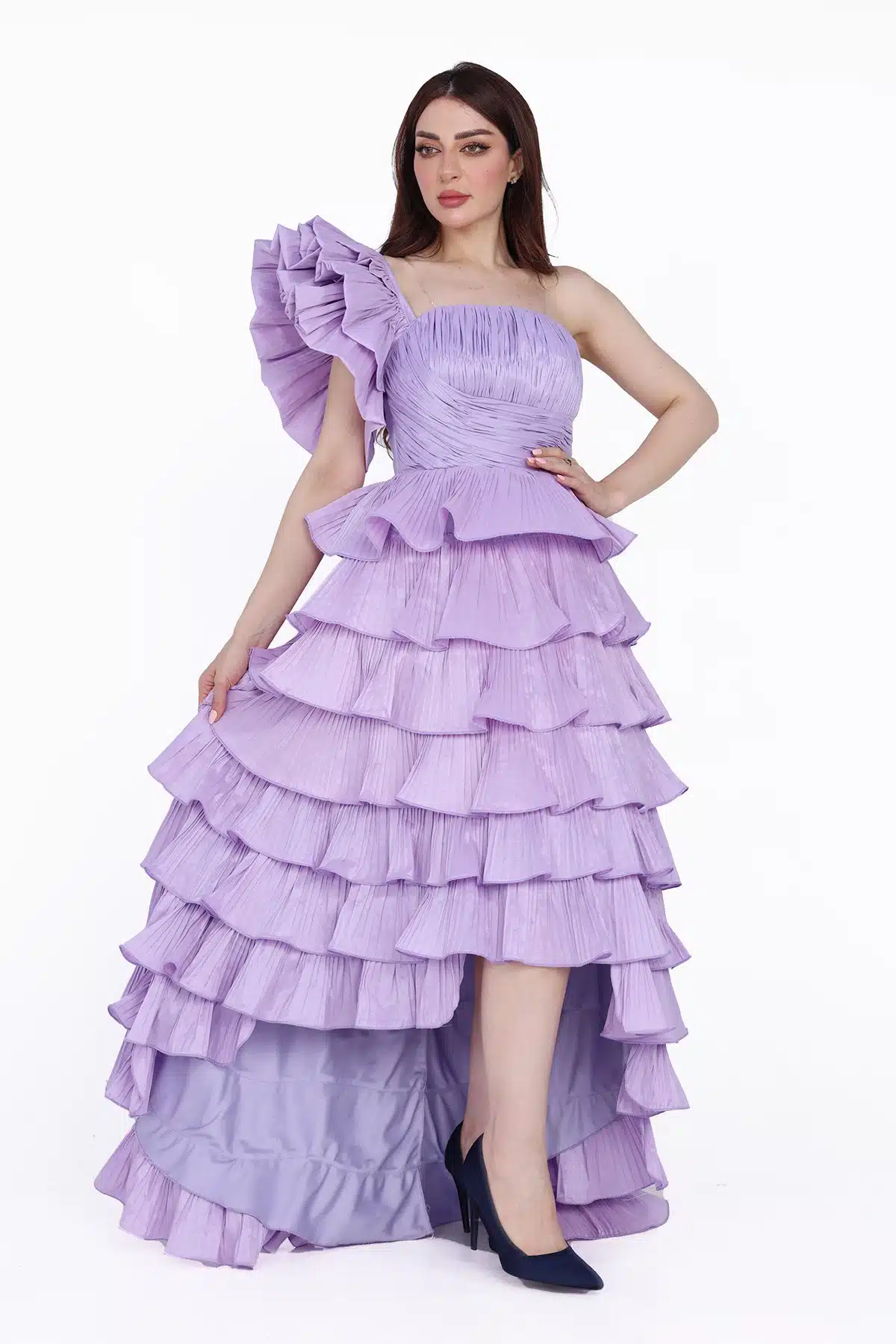 فستان سهرة بطبقات انيقة