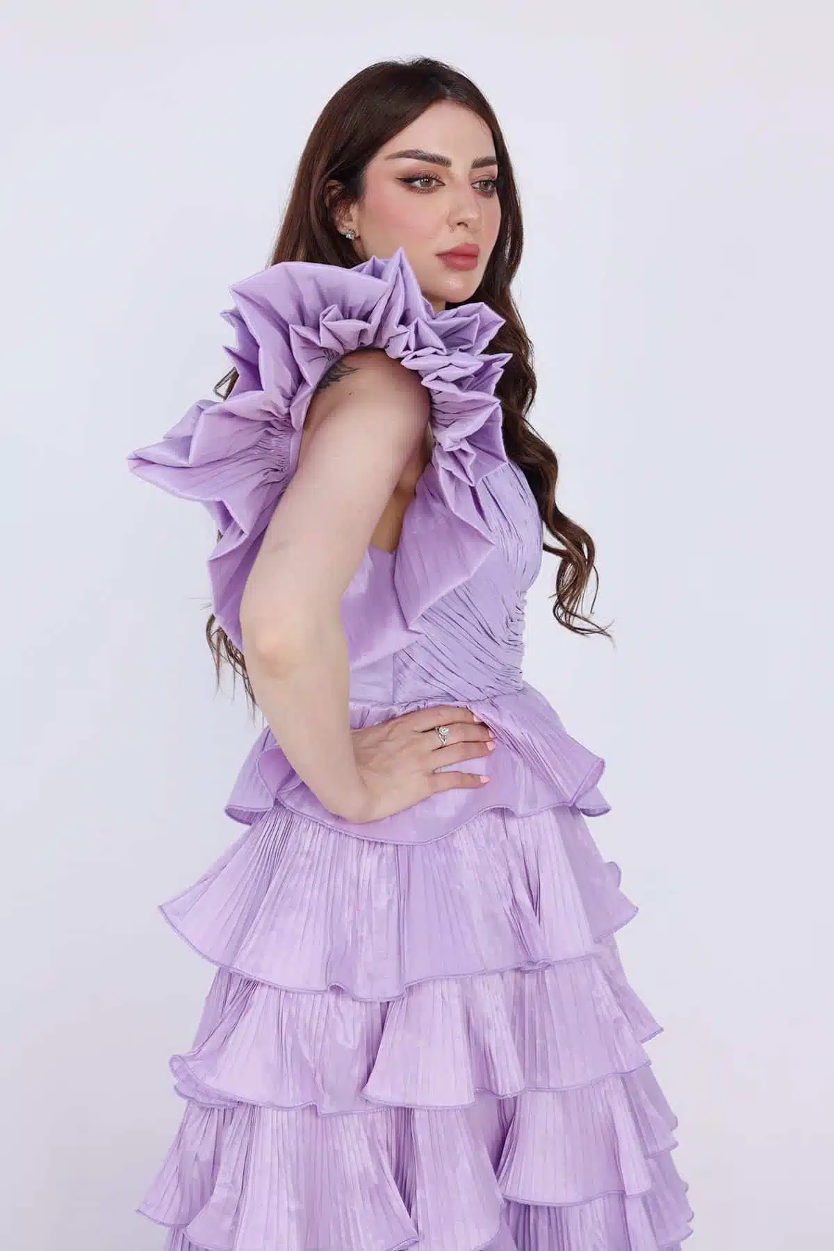 فستان سهرة بطبقات انيقة