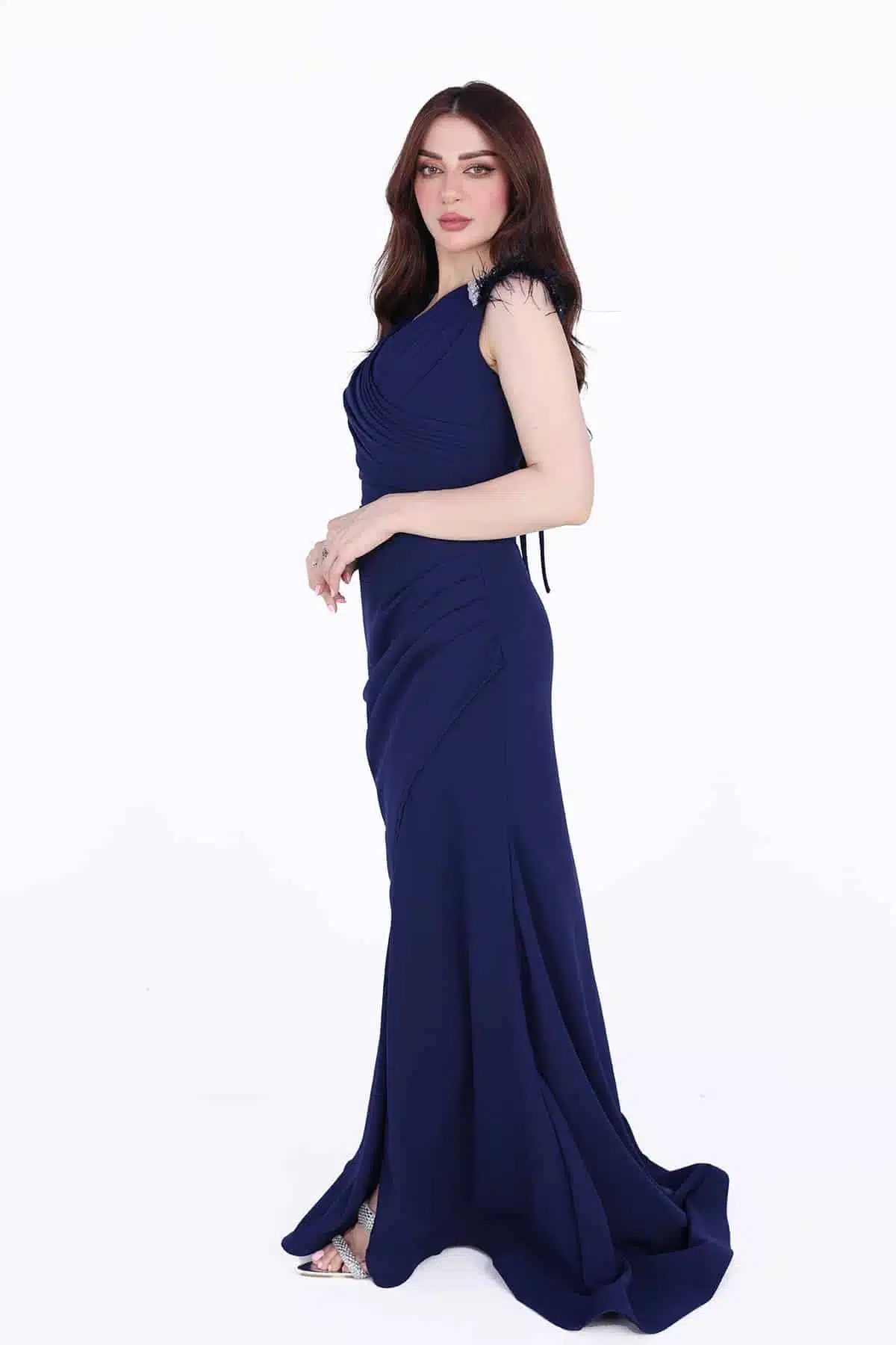 فستان طويل صدر لف فستان طويل صدر لف